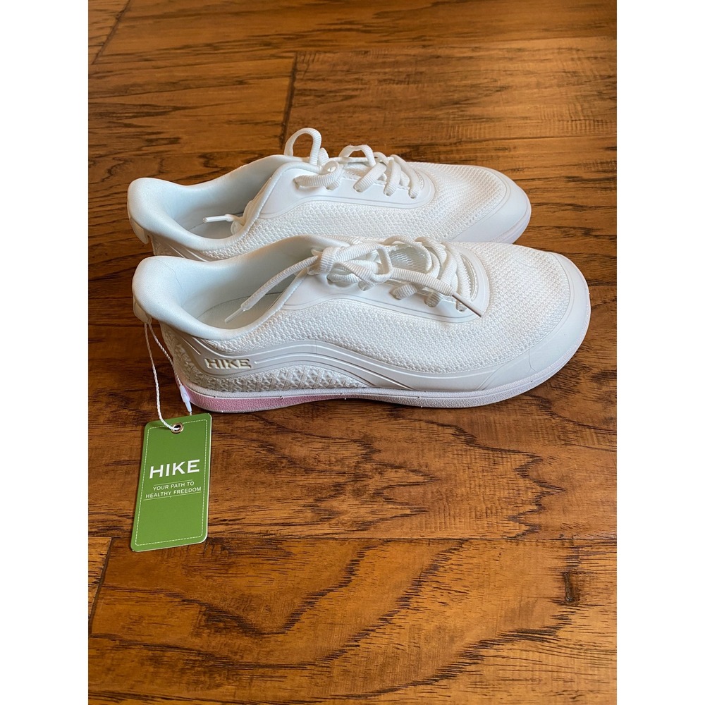 Hike Footwear HF Wave White Pink Pain Free Walk Shoes Barefoot Sneakers Size 6.5